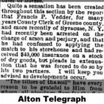 F.P Vedder arrested, Alton Telegraph