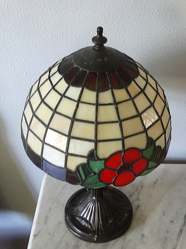 Stained glass lampshade made by John Ross Clark